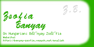 zsofia banyay business card